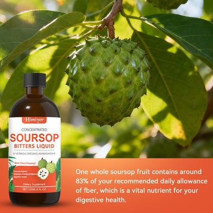 Soursop Bitters Liquid Herbal Supplement – Gut Health Support with Moringa, Oregano & Ashwagandha | Sugar-Free Vegan Formula for Sensitive Stomachs & Vitality | ShopVora UK