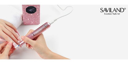 Electric Nail Drill 40000 RPM Rechargeable Professional Nail Drill Machine 4000mAh Battery LCD Display Ceramic Bits Sanding Bands for Acrylic Gel Nails Salon Home Use
