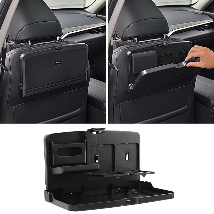 1pc a Versatile And Collapsible Tray for The Back Seat of a Car - a Robust Storage Organizer Featuring a Cup Holder And a Slot for a Phone - Ideal for Suvs, Sedans, And Compact Minivans - a Portable Table And Laptop Desk for Passengers in The Rear