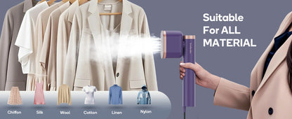 Handheld Garment Steamer 1200W 15-Second Heat Up Auto Shut-Off Powerful Steam Lightweight Portable Steam Iron for Suits Formalwear Travel Home Gift Purple White Green