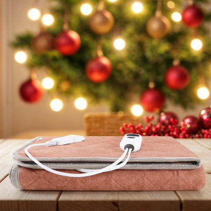 Electric Mattress Pad Heated Bed Warmer 63"x31" - 9 Heat Settings, 4 Auto Shutoff Modes, Rapid Warming, LED Controller, ETL Certified, Machine Washable, Low EMF, Winter Comfort Gift, Brown & Grey