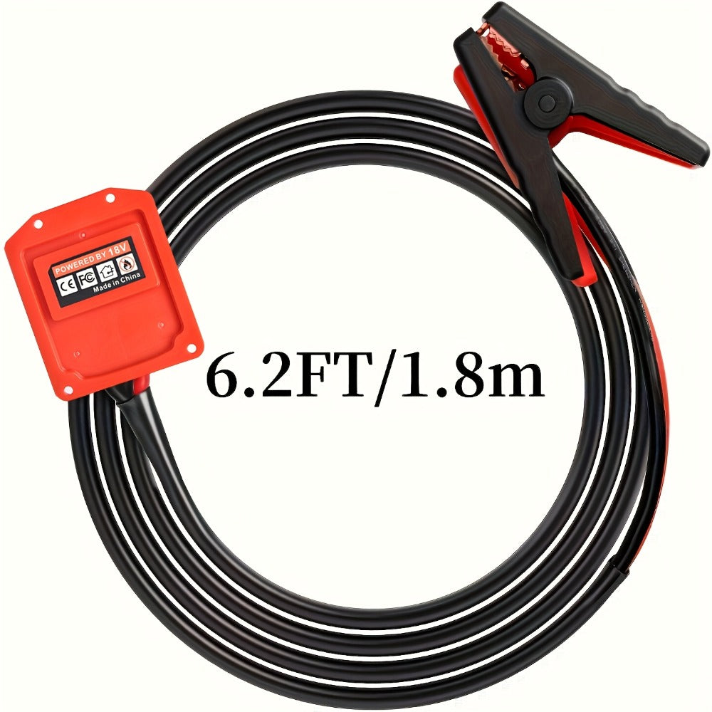 Jump Starter Cable Clip for 20V Tool Battery - 8AWG 5.9FT Portable Car Boost Cable 12V-24V, No Internal Battery Needed