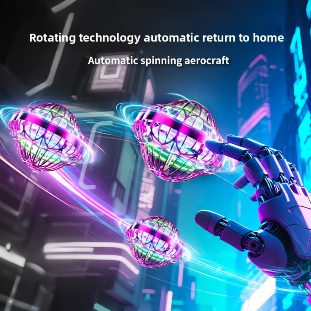 UFO Flying Ball Toy Smart Sensor Hovering Drone Hexagonal Spinning Saucer with Autonomous Flight for Kids Boys Girls Indoor Outdoor Party Christmas Birthday Gift Blue Purple Red