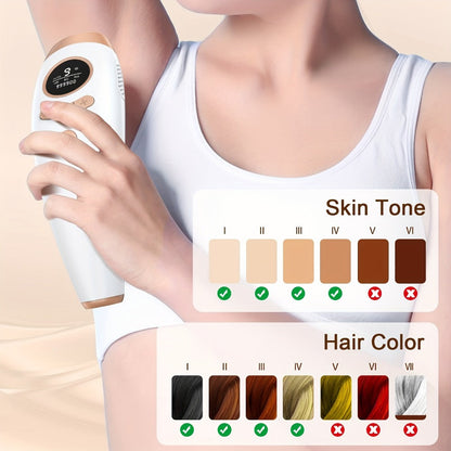IPL Hair Removal Device for Women & Men 999,900 Flashes — Permanent At-Home Hair Remover 9 Energy Levels Painless Full Body Legs Arms Bikini Underarms Face, 94% Hair Loss in 4-6 Weeks