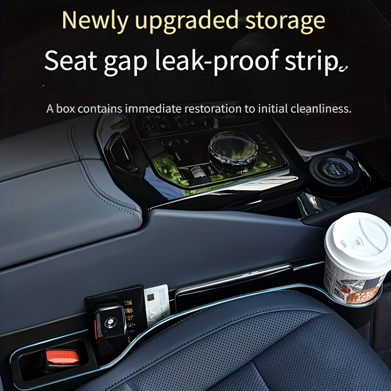 Car Seat Storage Box (With Cup Holder And Phone Slot) - Large Capacity Key/Card Storage, Non-Slip Front Armrest Tray, Easy-Clean PP Hard Material, Perfect Christmas Gift