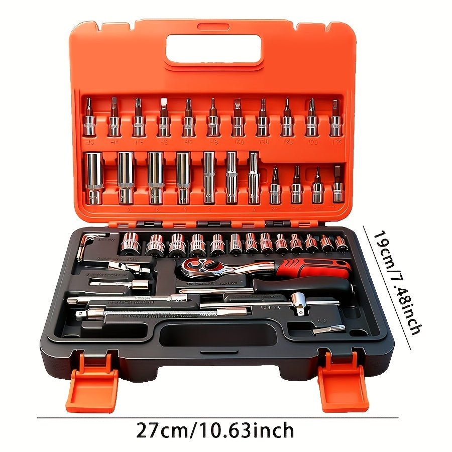 899/52pcs Professional Tool Set, Multi-functional Toolbox, Portable Design, for Home And Car Repair, A Tool Set for DIY Enthusiasts And Professionals, A Gift for Friends, Local Shipping