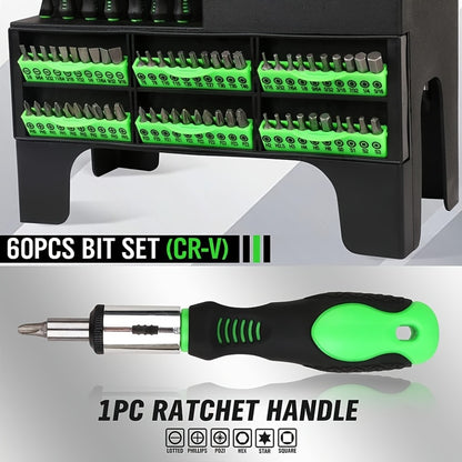 Magnetic Screwdriver Set 69 / 118-Piece with Plastic Organizer – Precision, Slotted, Phillips, Hex, Torx & Pozidriv Bits with Magnetizer Demagnetizer, DIY Tool Gift for Men