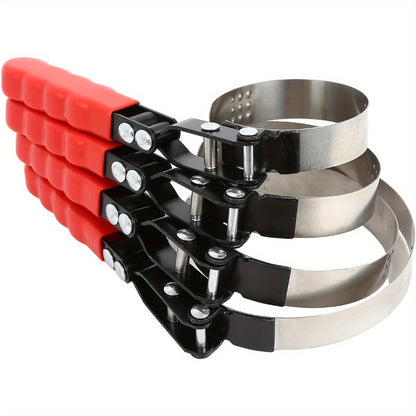 Oil Filter Removal Tool Kit 7-Piece Adjustable 3-Jaw Wrench 9" 12" Oil Filter Pliers Anti-Slip PVC Handle Fits 2-3/4" to 5-1/4" Filters with Funnel