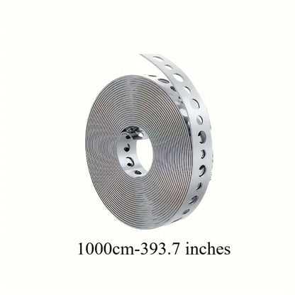 Galvanized Steel Pipe Support Bar with Pre-Drilled Holes - Heavy-Duty Corrosion-Resistant Hanging Rod for Plumbing HVAC Garage Workshop, Industrial Metal Tube Rack, 5m / 10m / 15m Options