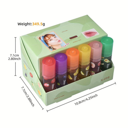 Roller Ball Lip Balm Set 24 Pieces 6 Flavors Transparent Colorless — Moisturizing Long-Lasting Hydration for Dry Chapped Lips | Lightweight Non-Greasy Daily Lip Care Gift Set for Women & Men