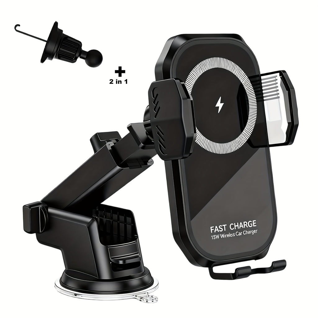 Fast Charging Wireless Car Charger with Auto-Clamping Mount, Compatible with Iphone 16/15/14/13/13 Pro/12 Pro Max/12 Pro/12/11/10 Series And Samsung Galaxy Series, Offering 15W/10W/7.5W Charging Through Air Vent