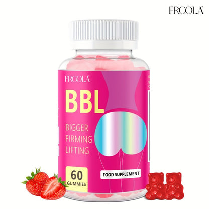 Women's BBL & BBG Herbal Gummies – Bum & Chest Enhancement Support Supplement for Women, Strawberry Flavor, 60 Gummies 30-Day Supply