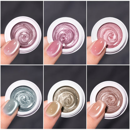 MORDDA Magnetic Cat Eye Gel Polish Kit 6 Colors with Magnet – Shimmering Reflective Swirl Nail Art, Soak Off UV/LED Semi-Permanent Gel Polish Set, Alcohol-Free, Salon & DIY Home Manicure