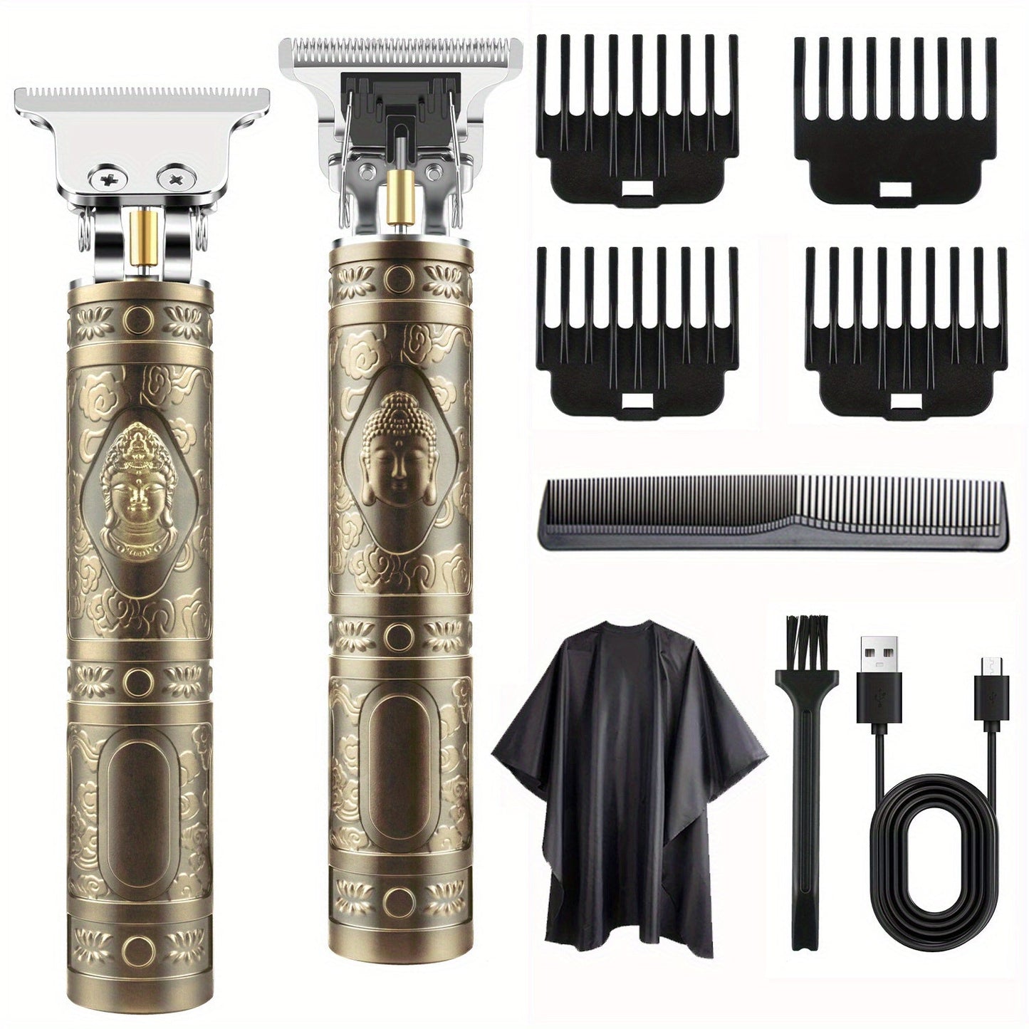 Electric Hair Clipper & Beard Trimmer Set for Men – USB Rechargeable Cordless Haircut Kit with 4 Guide Combs | Professional Home Barber Grooming Tool | Perfect Father's Day & Birthday Gift for Him
