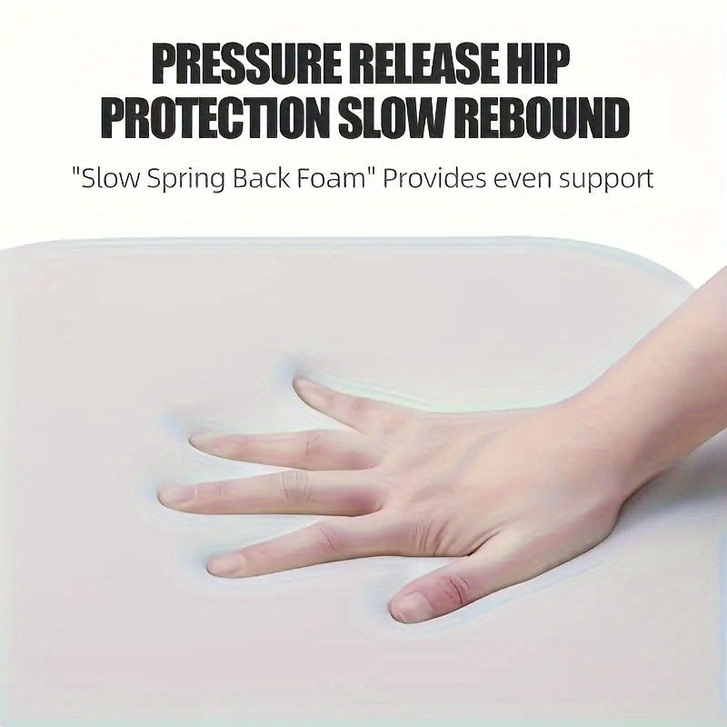 Comfort Seat Pad - 1.5-Inch Resilient Memory Foam Core with Detachable Fabric Cover, Textured Bottom Grip for Office/ School/ Truck Seats, Evenly Distributes Weight for Better Posture