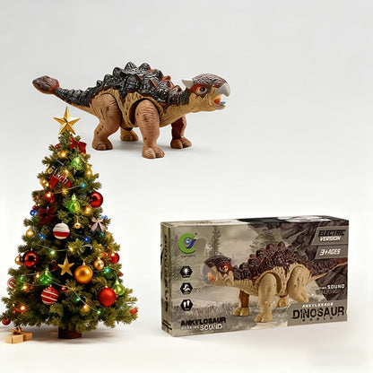 Ankylosaurus Dinosaur Toy That Walks & Roars – Electric Auto-Walk Dino with Roaring Sound Lightweight Kids Toy for Boys Girls Ages 3+ Birthday Halloween Christmas Gift