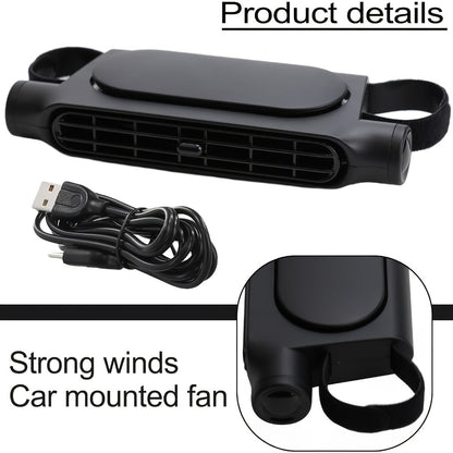 Bladeless Car USB Fan – 3-Speed Silent Cooling, USB Powered, Universal Fit for All Vehicles, Car Seat Desk Fan for Summer Heat Relief in Traffic (White / Black)