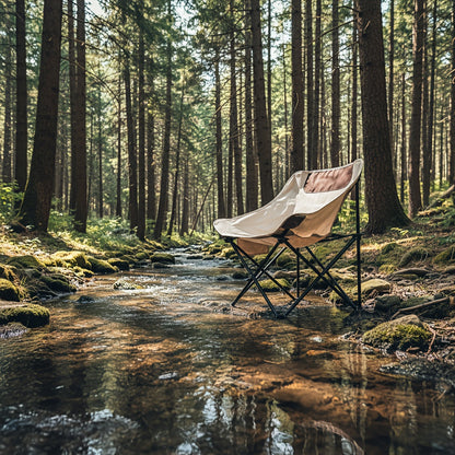 Moon Chair Folding Camping Chair Set 2/5 Pack with Storage Bag, Portable Outdoor Saucer Chair for Beach Fishing Picnic Barbecue Hiking