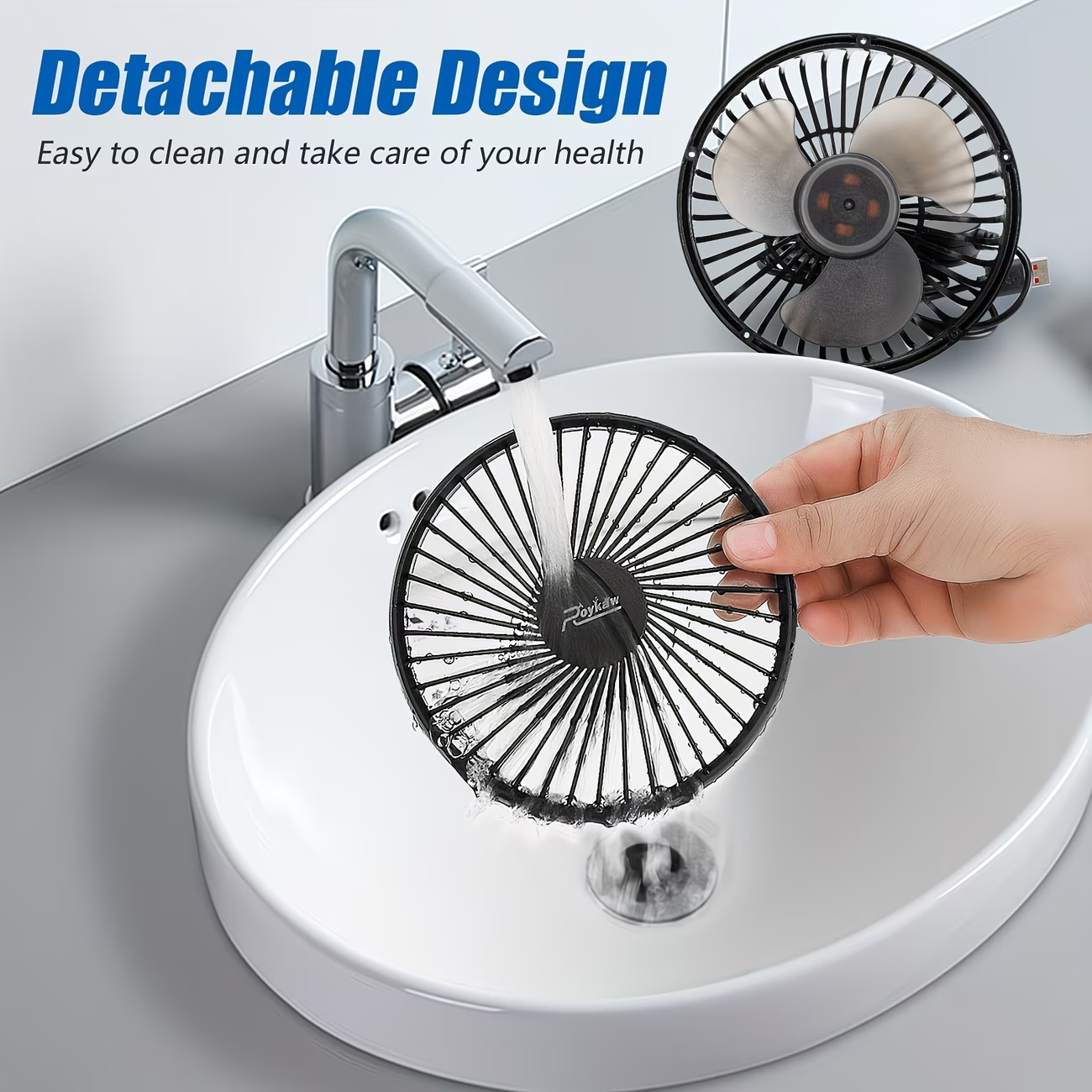 Portable Battery Golf Cart Fan with LED Lantern – 10400mAh Rechargeable, 48H Runtime, 360° Adjustable Head, 3-Speed Remote Control, USB & Type-C, Fits All Square Tube Frames, for Golf, Camping & Fishing