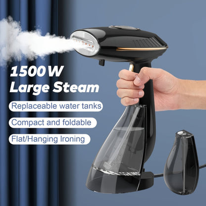 Handheld Garment Steamer 1500W Portable Fabric Steamer Quick Heat Continuous Steam for Removing Wrinkles Creases from Clothes Curtains Upholstery Travel Home Use