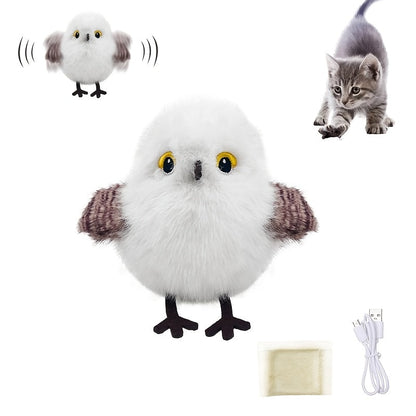 Flapping Bird Cat Toy with Realistic Chirping Sound - USB Rechargeable Interactive Plush Toy for Indoor Cats & Kittens, Smart Teaser for Exercise Enrichment & Boredom Relief