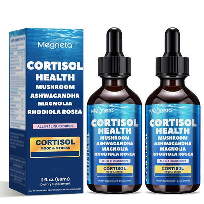 Cortisol Balance Liquid Drops for Stress Relief & Cortisol Belly – KSM-66 Ashwagandha, Magnesium Glycinate & L-Theanine Sublingual Supplement – 99% Absorption – 2 fl oz