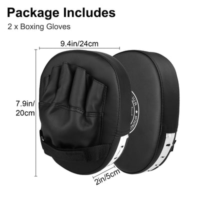 Faux Leather Boxing Gloves & MMA Training Pads Set, 2pcs