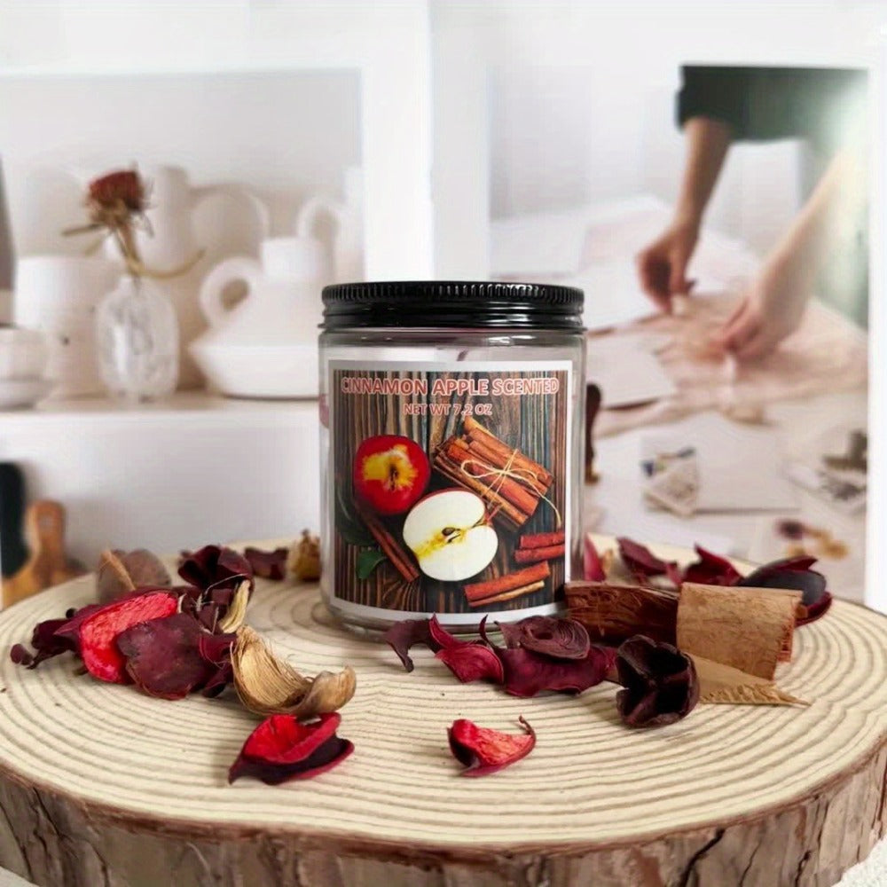 Scented Candle Soy Wax – Pumpkin & Apple Cinnamon Fall Autumn Jar Candle, 7.2oz 50+ Hour Burn, Cozy Home Fragrance Gift for Women & Men, Friends, Family & Coworkers, Christmas & Valentine's Day