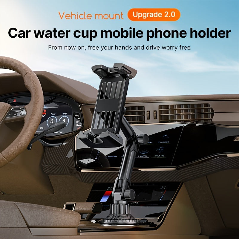 Sturdy Construction, Flexible Car Phone And Tablet Stand - Robust Cup Holder Mount, Accommodates 4-13 Inch Devices, Works with Most Cars, Firm Grip for Safe Driving, Vehicle Phone Holder