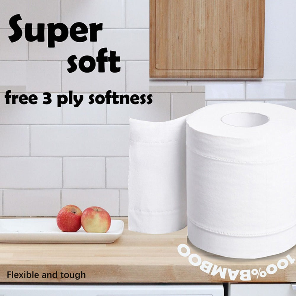 Bamboo Toilet Paper 24 Rolls 3-Ply 300 Sheets Per Roll Tree-Free Hypoallergenic Septic Safe Flushable Soft Strong Fragrance-Free BPA-Free Eco-Friendly Bathroom Tissue RV Travel Home Use