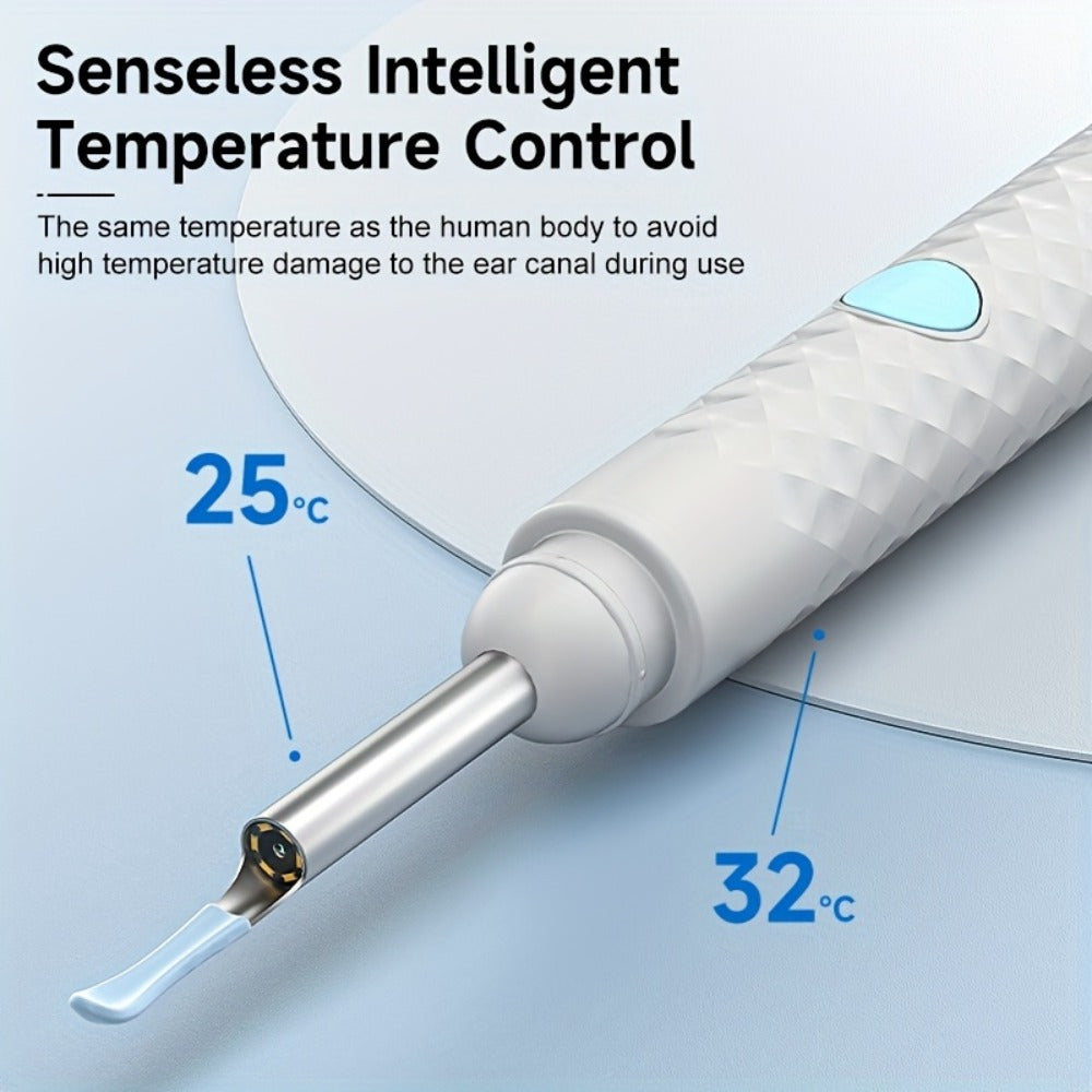 Ear Cleaning Camera Kit 1080P HD Rechargeable Lithium Battery – 6 Ear Spoons, Ear Tweezers, Visual Ear Wax Removal Tool Compatible with All Smartphones for Adults Safe Home Ear Care