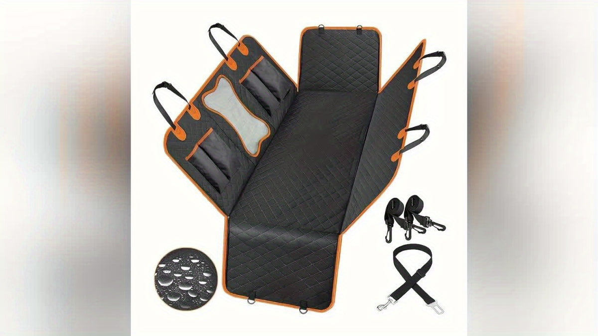 Heavy-duty Dog Car Seat Cover - Wear-resistant and Non-slip Backseat Protector - Easy-to-clean Nylon Pet Seat Cover for SUVs, Sedans, and Trucks - Scratch-resistant and Spill-proof Interior Protection, Specially Designed for Dogs