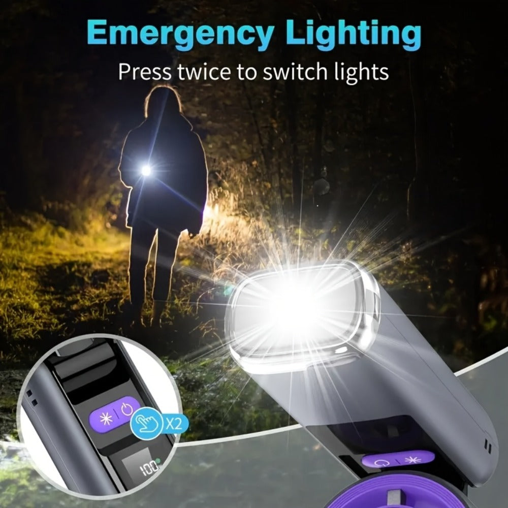Handheld Ice Pack Fan High-Speed Semiconductor Cooling | 100-Speed Digital Display Turbo Fan with LED Light, Foldable Portable Design for Outdoor, Travel & Daily Use – Purple, Beige, Pink, Black & White
