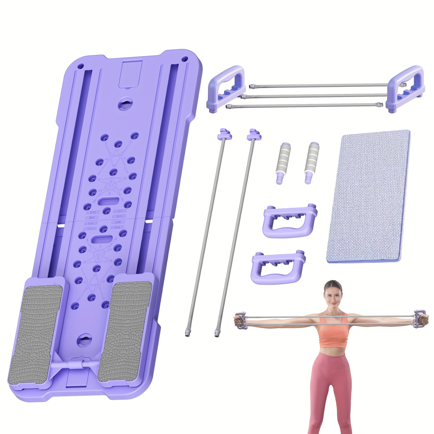 Portable Pilates Reformer Board 9-in-1 – Foldable Ab Wheel & Push-Up Workout Machine for Full Body Core Training, Muscle Toning & Home Gym Fitness