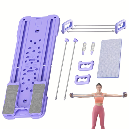 Portable Pilates Reformer Board 9-in-1 – Foldable Ab Wheel & Push-Up Workout Machine for Full Body Core Training, Muscle Toning & Home Gym Fitness