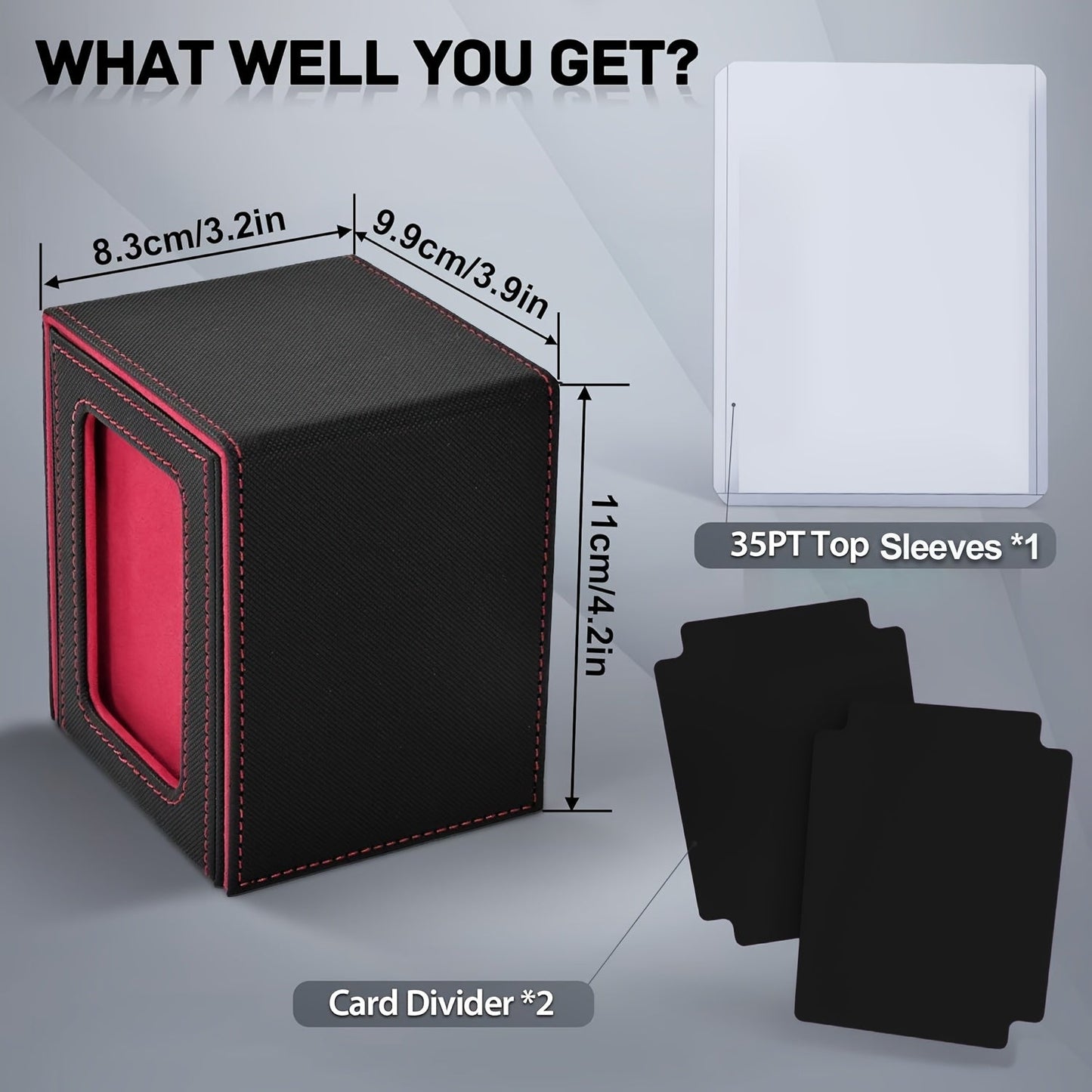 Deck Box Trading Card Storage 100 Double Sleeved Cards Commander Window Display – TCG MTG Pokemon EDH Sports Card Organizer 5 Colors