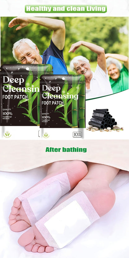 Detox Foot Patches with Bamboo Vinegar Ginger & Lavender — Natural Plant Formula Deep Cleansing Overnight Foot Pads, Moisturizing Soothing Foot Care for Tired Aching Feet, Home Spa Wellness Gift