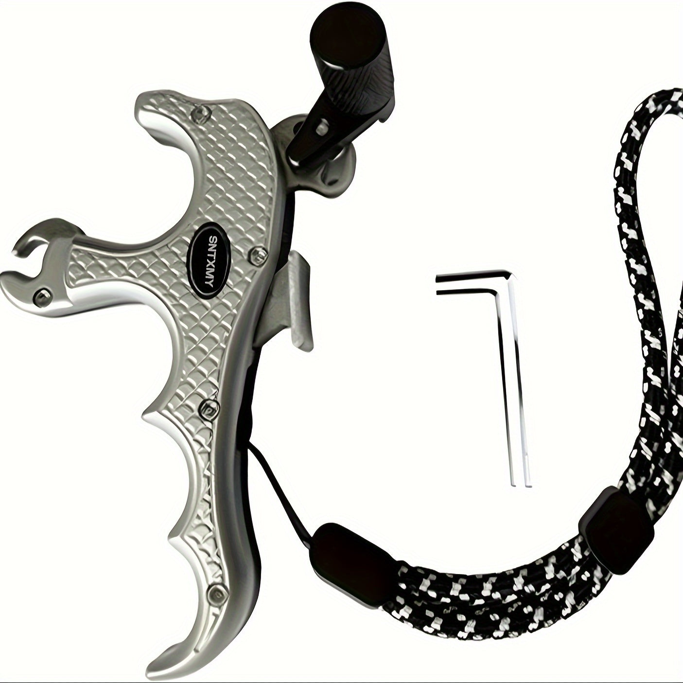 Archery Bow Release Aid for Compound Bow - 360° Rotating Aluminum Thumb Trigger Wrist Strap Release with Adjustable Sensitivity for Hunting & Target Shooting, Black Red Blue Grey