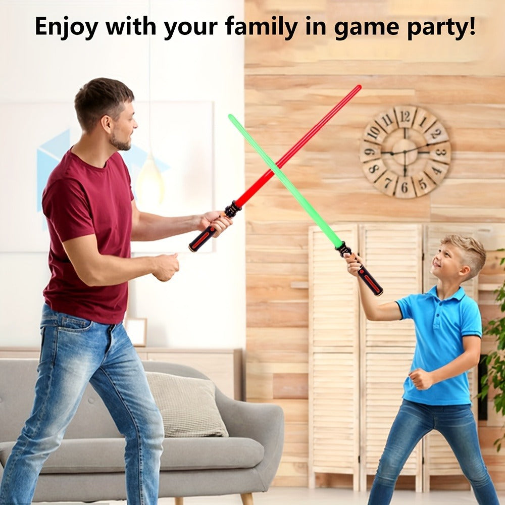 Light Up Sword for Kids 3 Pack Red Blue Green – LED Light Saber with Sound Effects & Expandable Blade for Cosplay Halloween Costume Dress Up Birthday & Christmas Gift for Boys & Girls Ages 4+