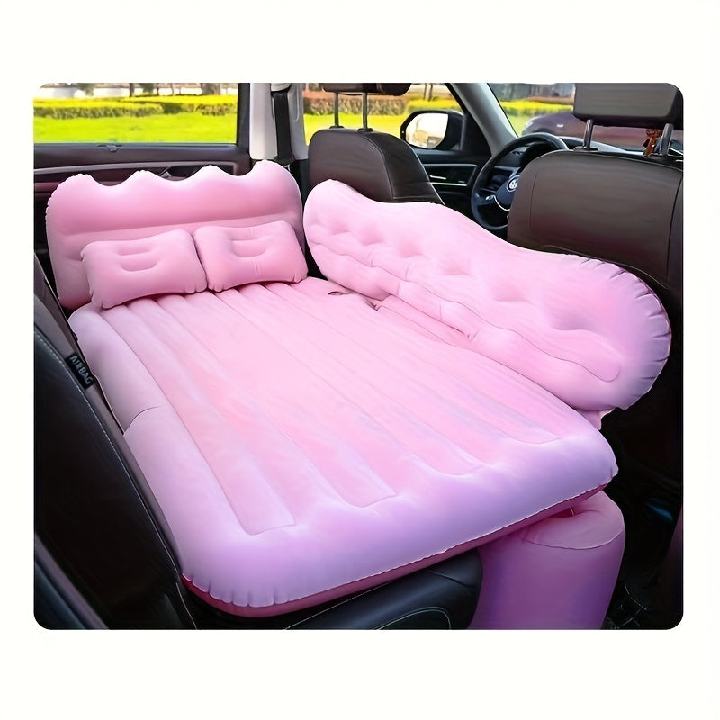 Car Inflatable Mattress SUV Back Seat Sleeping Pad Foldable Portable Travel Air Bed with Electric Pump Storage Bag Repair Kit for Camping Road Trip Outdoor Adventure Fits SUV Sedan MPV
