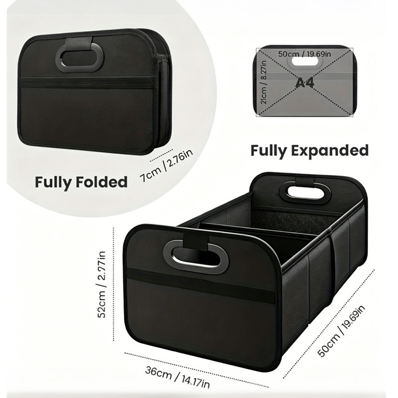 Foldable Car Storage Box, Portable And Durable with Handle, Suitable for All Cars, Suvs, And Minivans, Ideal for Indoor And Outdoor Storage