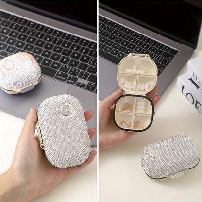 Travel Pill Organizer 7 Compartments, Moisture-Proof Compact Portable Pill Box for Vitamins Fish Oil & Medications, Daily Pill Case in Square or Oblong Shape, Multiple Colors Available