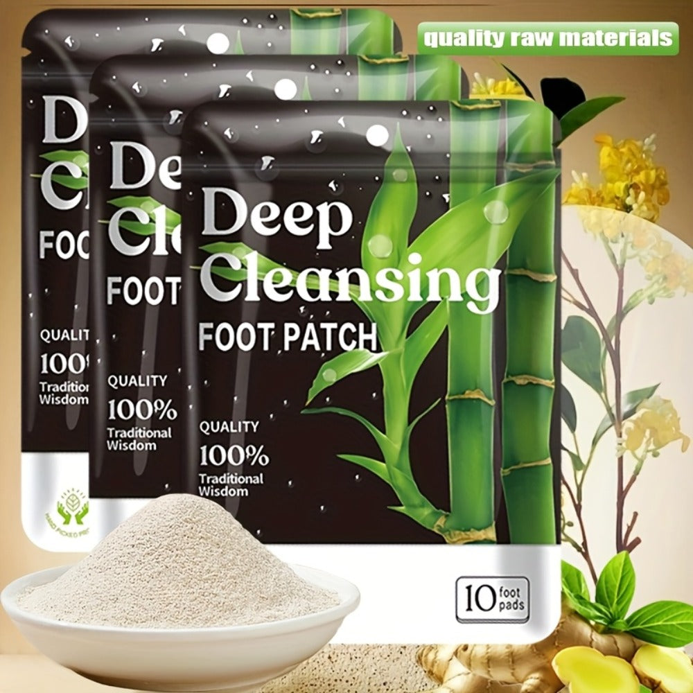Foot Detox Pads 100pcs Overnight Bamboo Vinegar & Ginger Powder — Deep Cleansing Alcohol-Free Natural Plant Patches, Moisturizing Foot Care for Women, Winter Wellness & Daily Use Gift