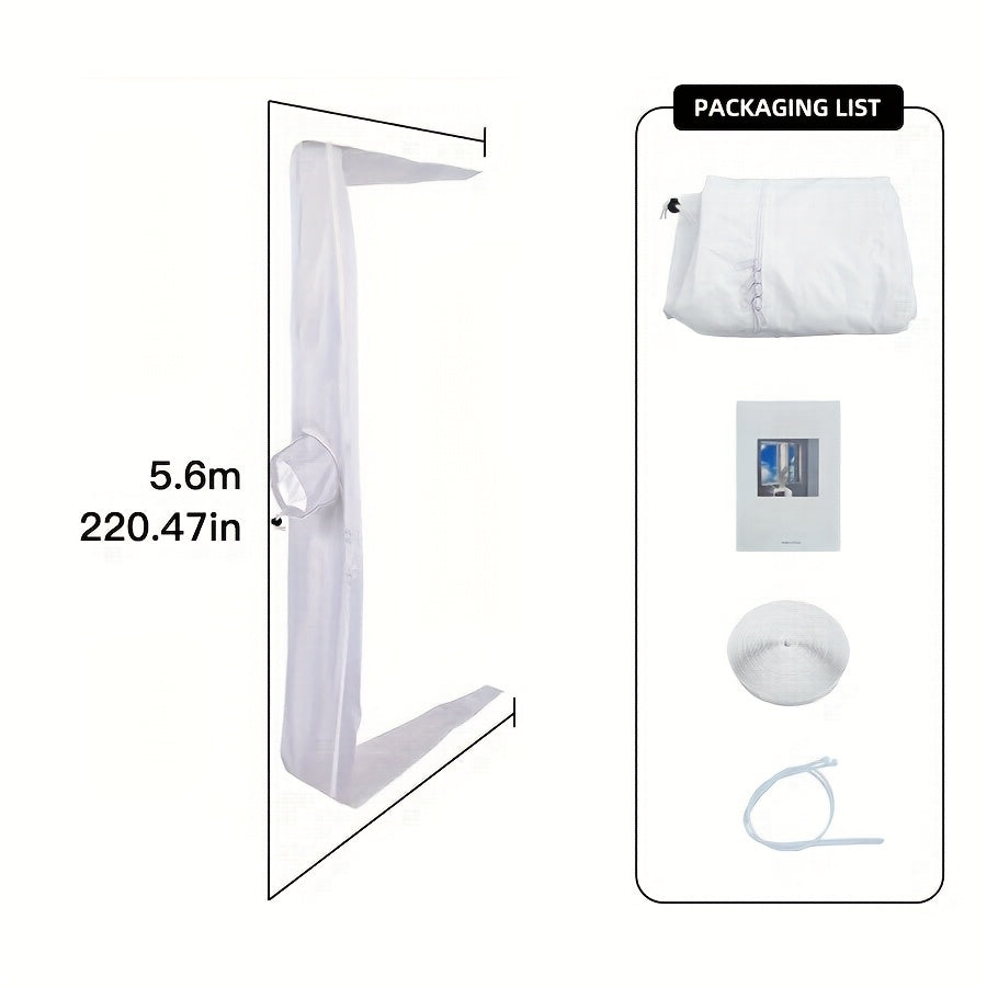 Portable AC Window Sealing Strip Universal | Adjustable Air Conditioner Exhaust Hose Seal Kit with Zipper & Adhesive | 4M 5M 220" 236" Sizes for All Portable Air Conditioners
