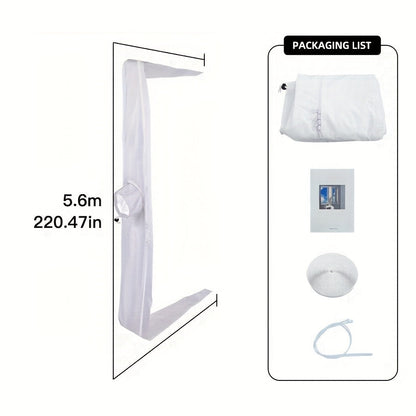Portable AC Window Sealing Strip Universal | Adjustable Air Conditioner Exhaust Hose Seal Kit with Zipper & Adhesive | 4M 5M 220" 236" Sizes for All Portable Air Conditioners