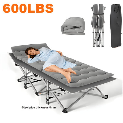 Folding Camping Cot 500/600/700 LBS Heavy Duty Portable Sleeping Bed with Mattress & Carrying Bag – Waterproof Steel Frame for Adults, Outdoor Tents, Hiking & Travel