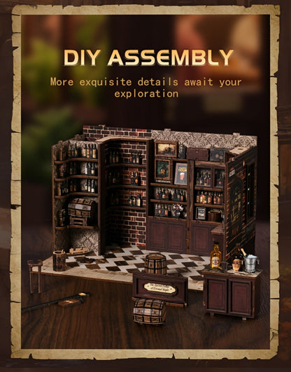Miniature Book Nook Kit Corner Lounge – DIY 3D Wooden Bookshelf Insert, Cozy Reading Nook Dollhouse Craft for Adults & Teens, Handmade Bookend Home Decor, Unique Birthday Christmas Gift for Book Lovers