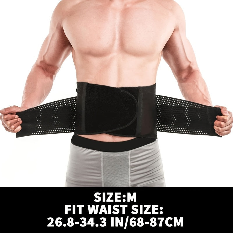 Weightlifting Belt for Men Women - Adjustable Gym Waist Support Belt with Hook-and-Loop Closure, Breathable Polyester Back Brace for Powerlifting, Deadlifts & Fitness Training, S/M/L