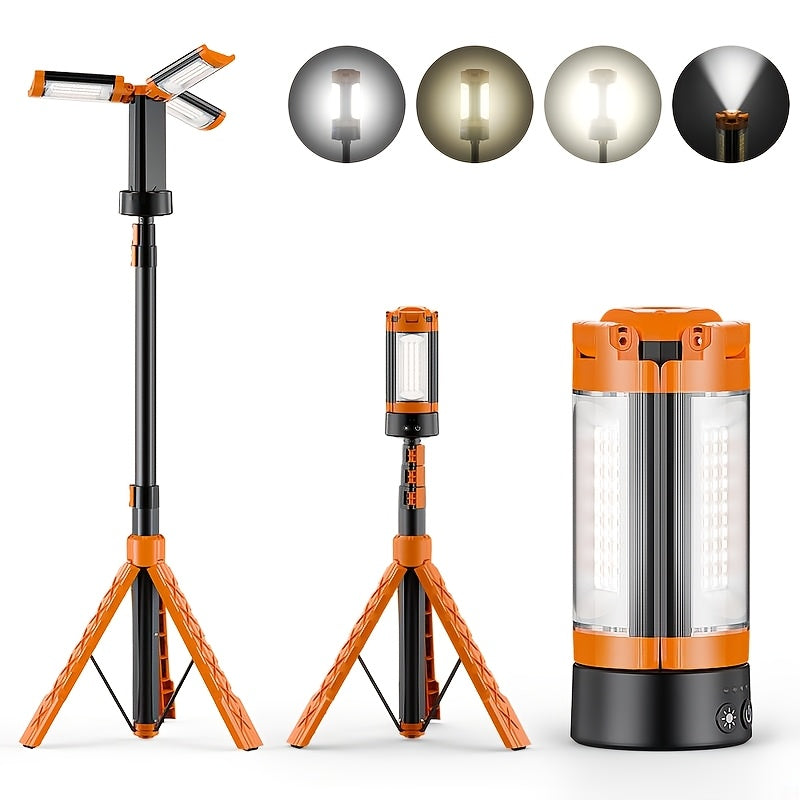 Rechargeable Camping Light with Stand 15000mAh 20000mAh High Capacity LED Tent Lamp - Portable Battery Powered Lantern for Camping Hiking Fishing Power Outages Emergency Outdoor Use