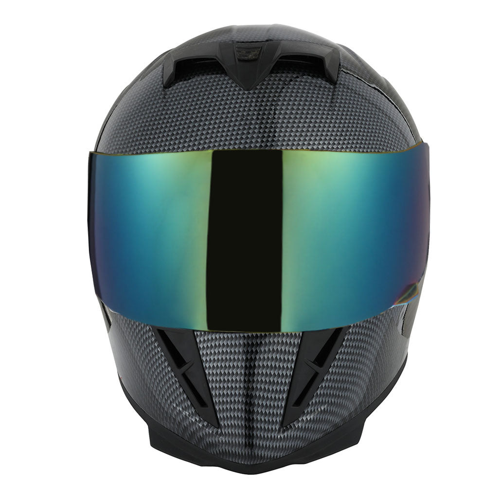 Motorcycle Full Face Helmet with Tinted Shield & Spare Clear Shield Quick Release Buckle Lightweight Aerodynamic Removable Washable Interior, Multiple Colors S M L XL